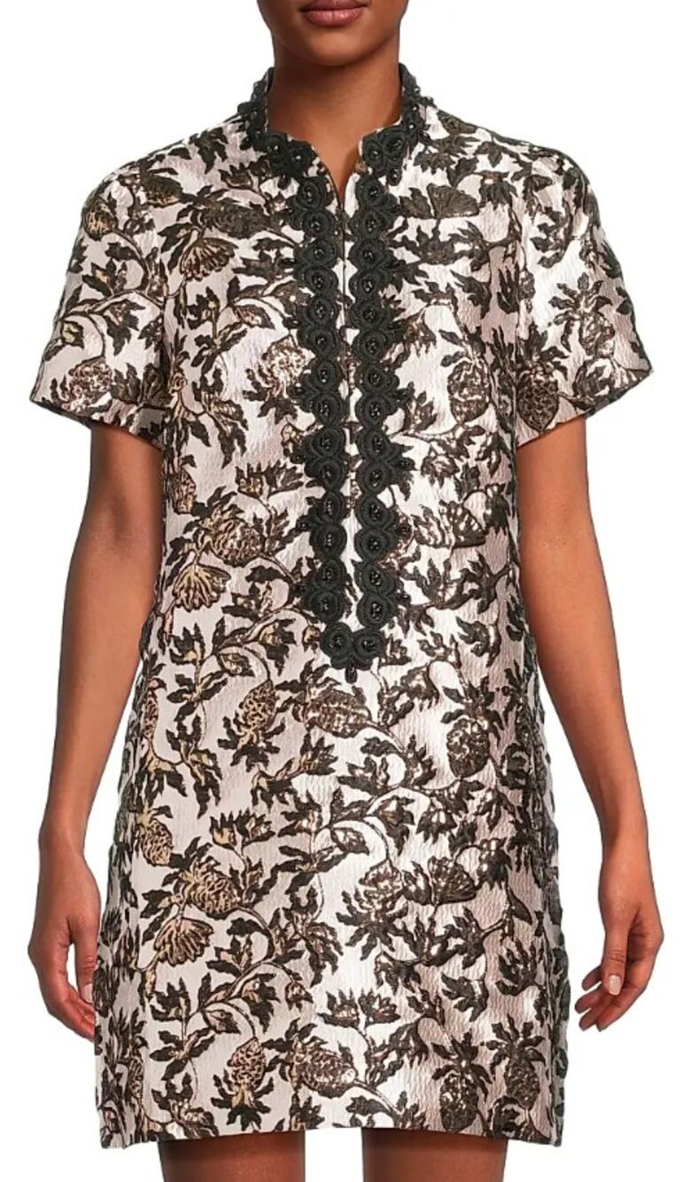 NWT Lilly Pulitzer Teddy Jacquard Shift Dress Pineapple Puff Metallic Size 16